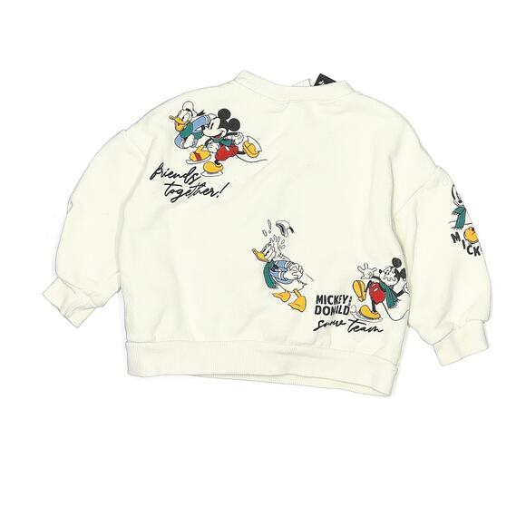 ZARA Disney Mickey Mouse Snow Crewneck Sweatshirt Size 3 - Picture 2 of 3